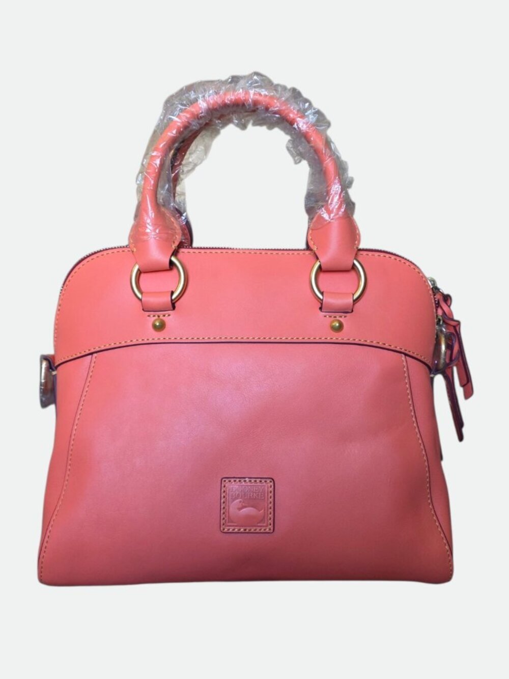 Dooney & Bourke Florentine Cameron Leather Satchel Crossbody Salmon Coral NWT - Picture 6 of 16